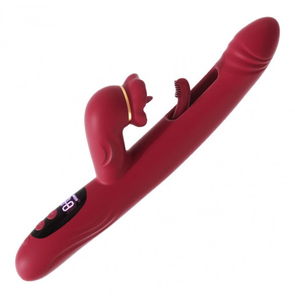MizzZee - Oral Pleasure Hollow Licking Display Vibrator Wand (Chargeable - Burgundy)